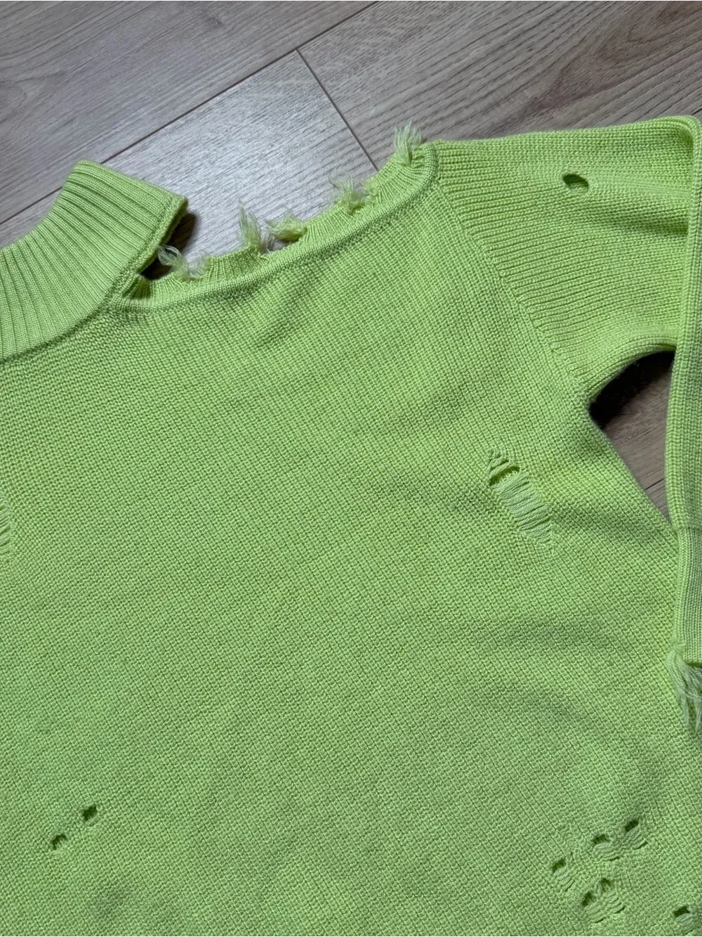 Lover + Friends Arlington Distressed Wool Blend Sweater Size Small